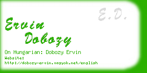 ervin dobozy business card